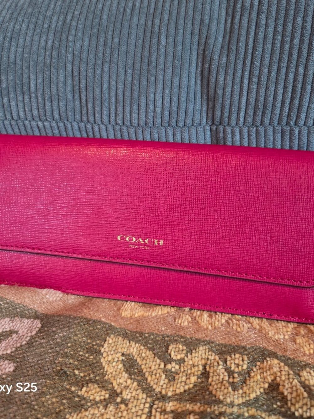 Coach Saffiano Slim Wallet, scarlet